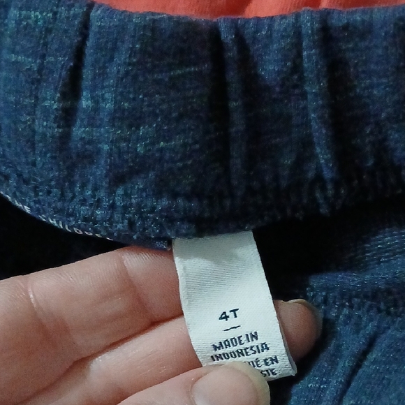 Carter's Coral Button Down Shirt with Blue Shorts - Picture 4 of 5